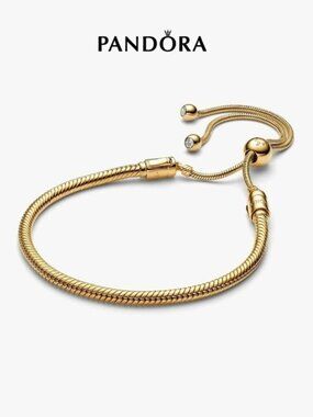 Pandora Gold Sliding Snake Chain Bracelet